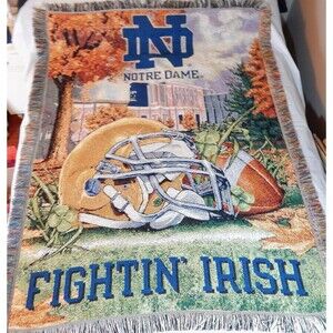University of Notre Dame Fighting Irish Throw Blanket 48x60 Inch Tapestry NCAA